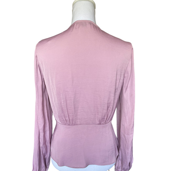 1. State Blouse Top Shirt Size Small Rose Peplum Long Sleeves,Surplice Neck - Picture 2 of 12